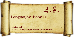 Langmayer Henrik névjegykártya